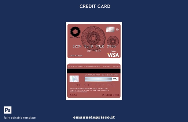 modello di carta visto bancario Australia Macquarie in stile verificato